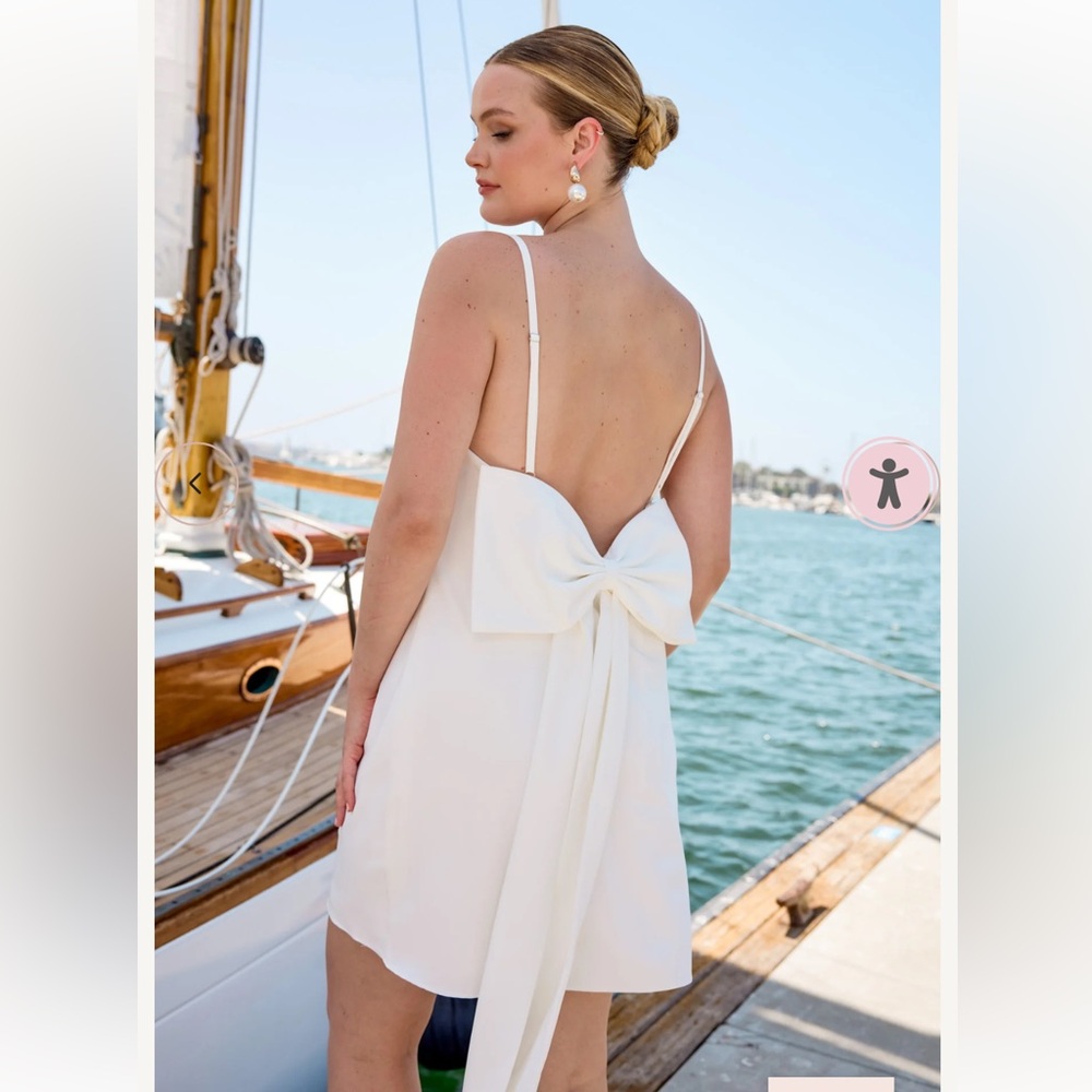 NWT Revelry Steph size 8 white mini dress bridal elopement wedding reception